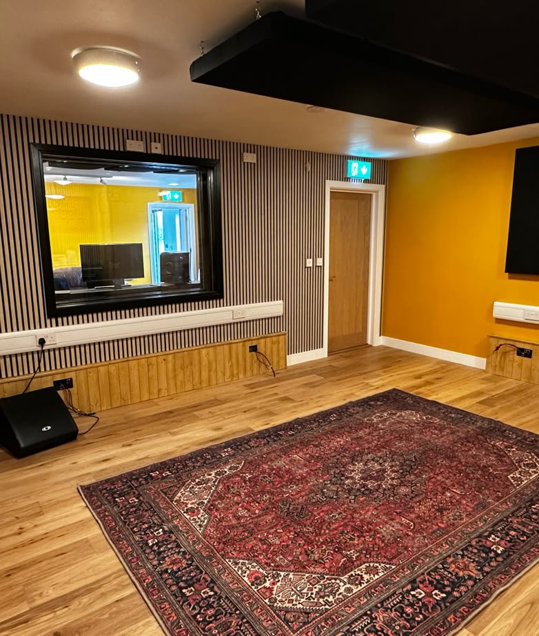 Kent recording studio live performance room.