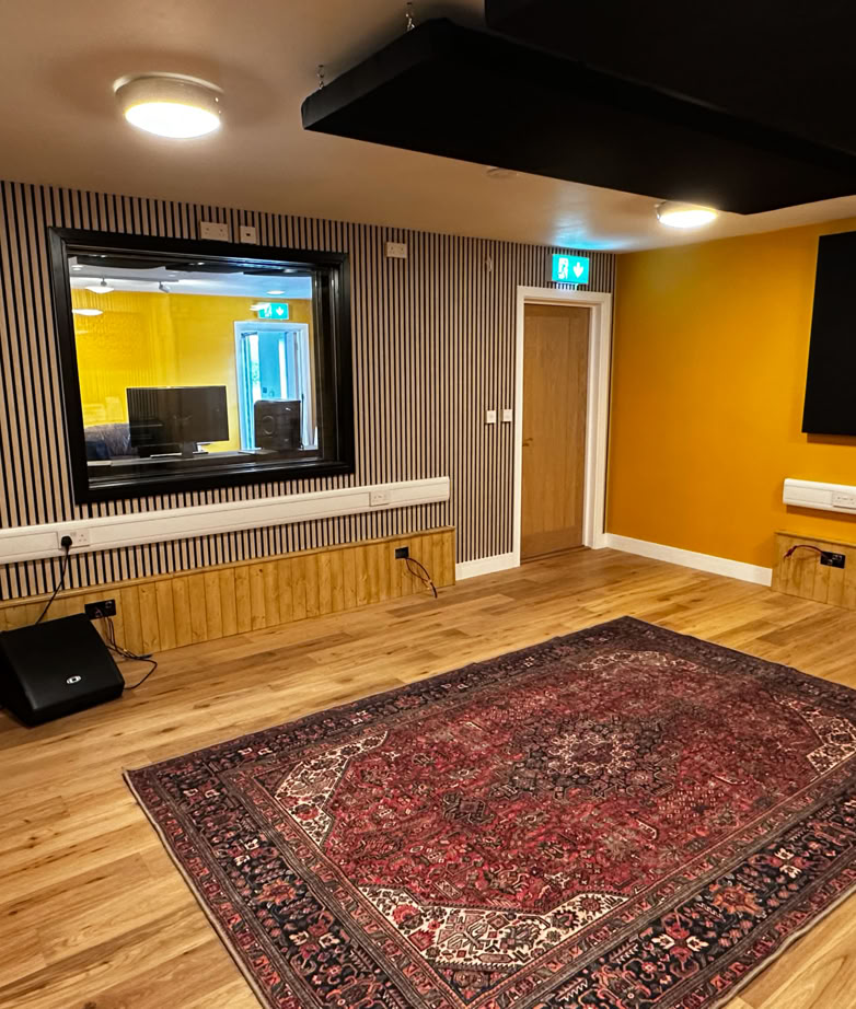 Kent recording studio live performance room.