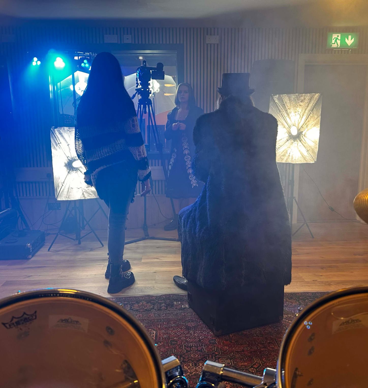 A band rrecording a promo video at Oastview Studio in Marden Kent.