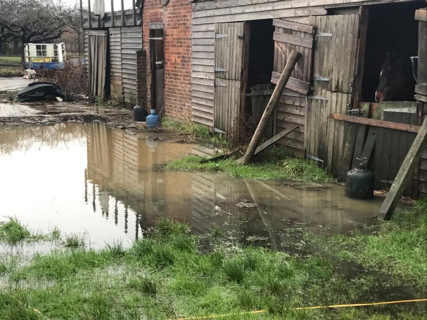 The old stables at Springfield Farm that were demolished ti build Oastview Studio