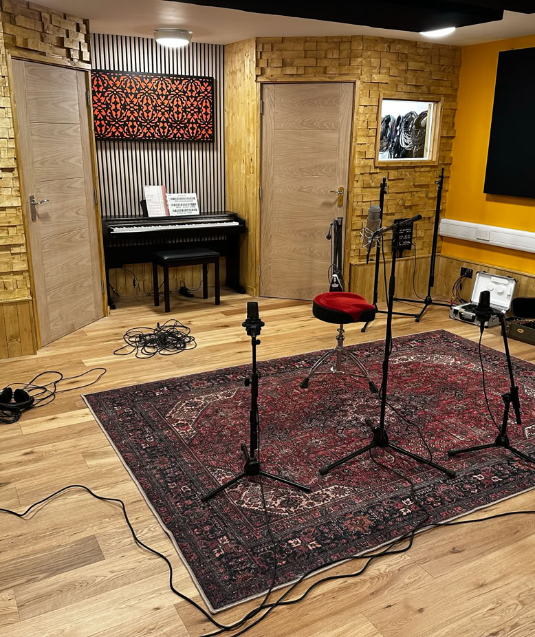 Live room set up for recording