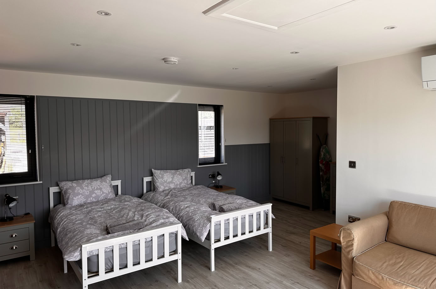 Sleeping arrangements at Gibson Stables studio accomodation.